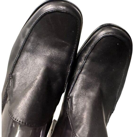 Apostrophe Tanner Black Leather Loafers Chunky Heeled 
 Sz 9 Y2K Academia Witchy - Picture 8 of 16